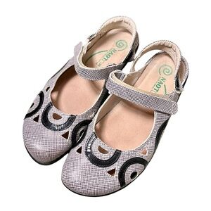 Noat Rongo Leather Mary Jane Shoes Size 8 Gray/Black